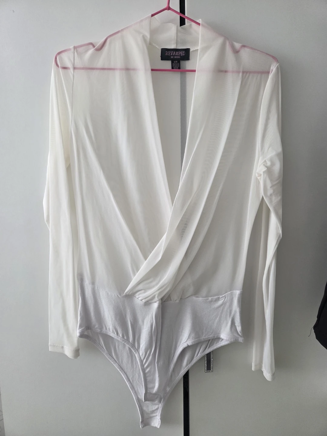 Ravaged White Long Sleeve Bodysuit