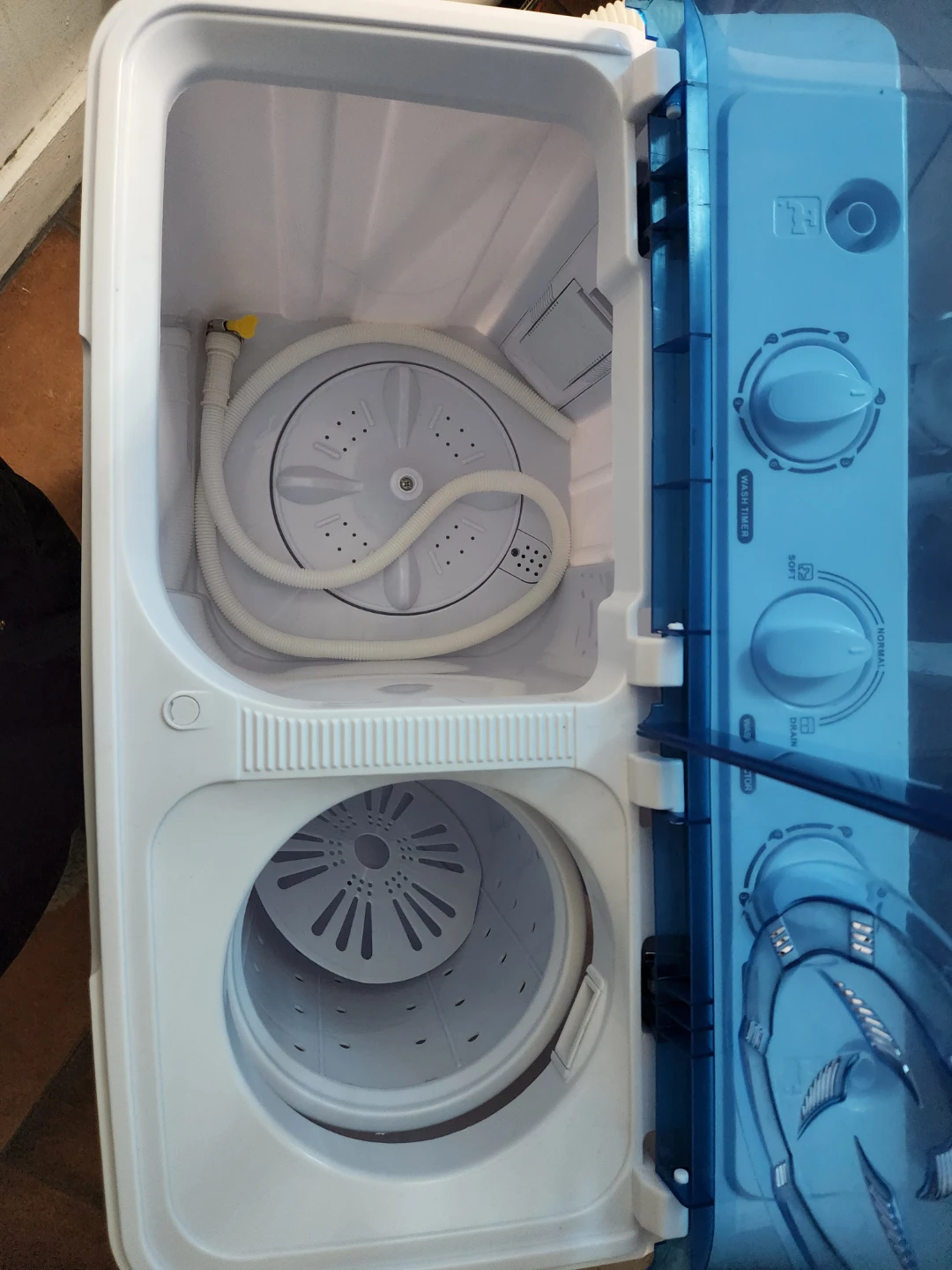 Portable Twin Tub Washing Machine - Blue & White - photo 2