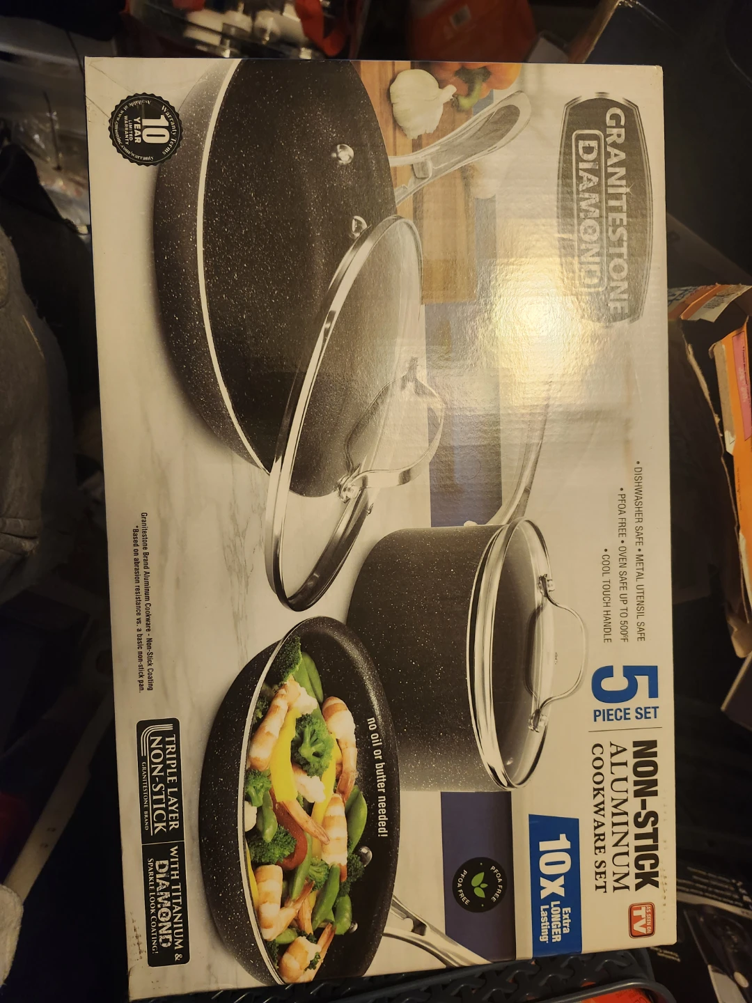 Granitestone Diamond 5-Piece Cookware Set - New