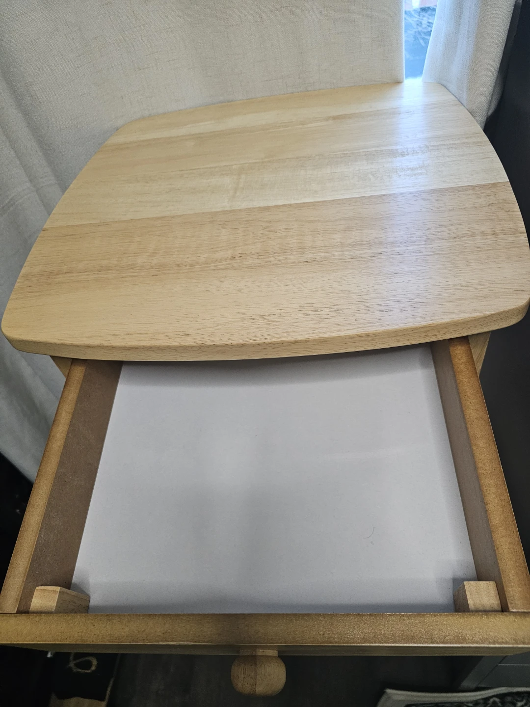 Set of 2 Wooden Side Table with Drawer - photo 3