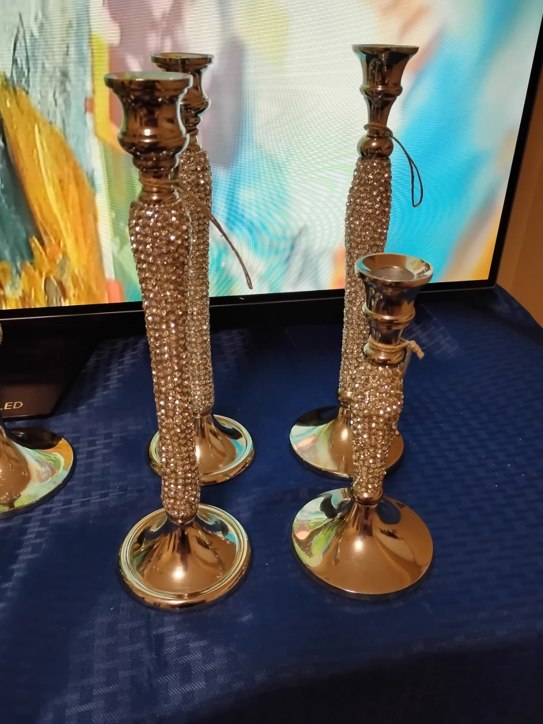 Exquisite Swarovski  Candle Ensemble Discerning Collectors - photo 5