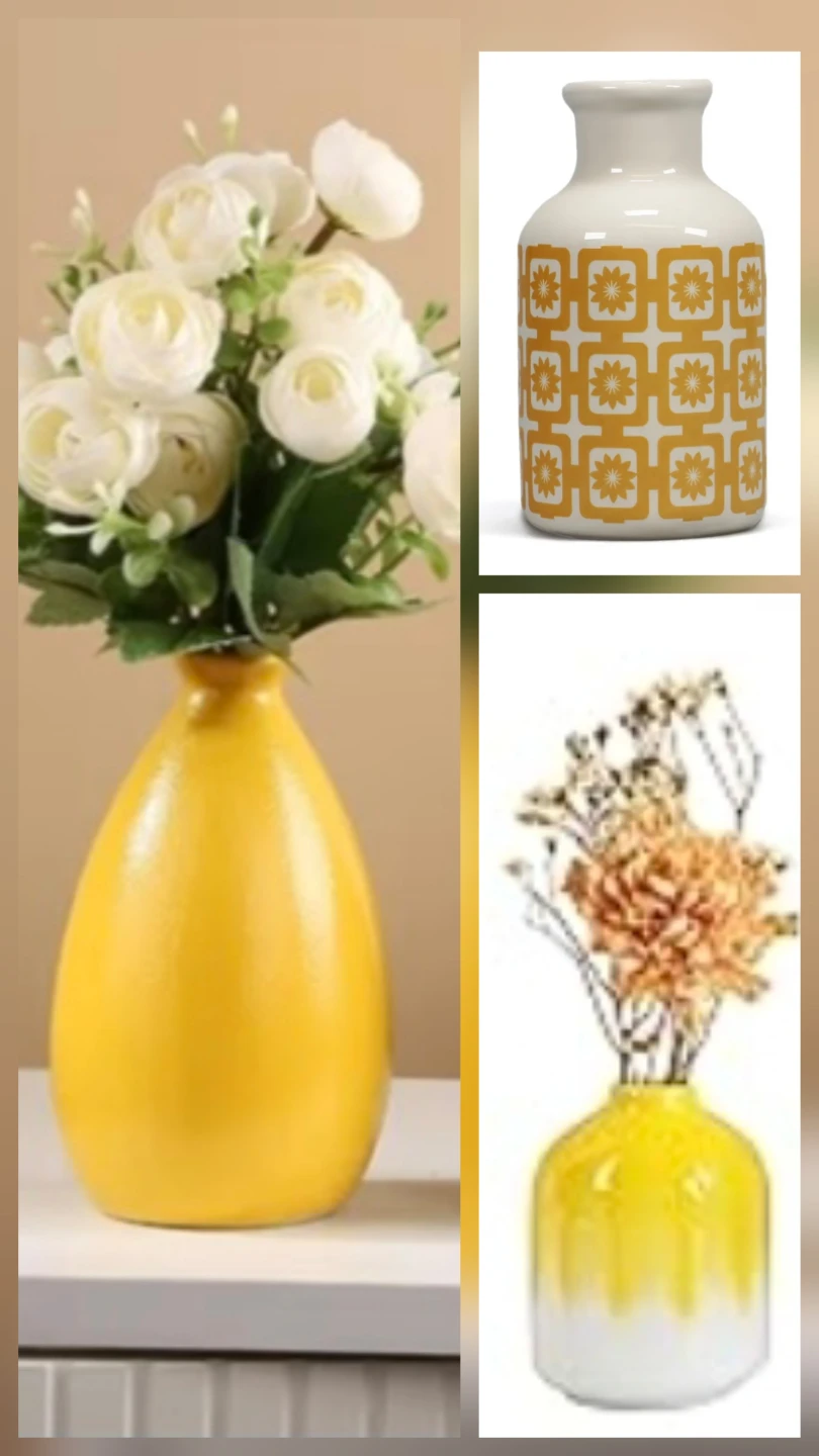 🥕Mini Decorative Vases - 1Yellows, 3White &yellow+3white