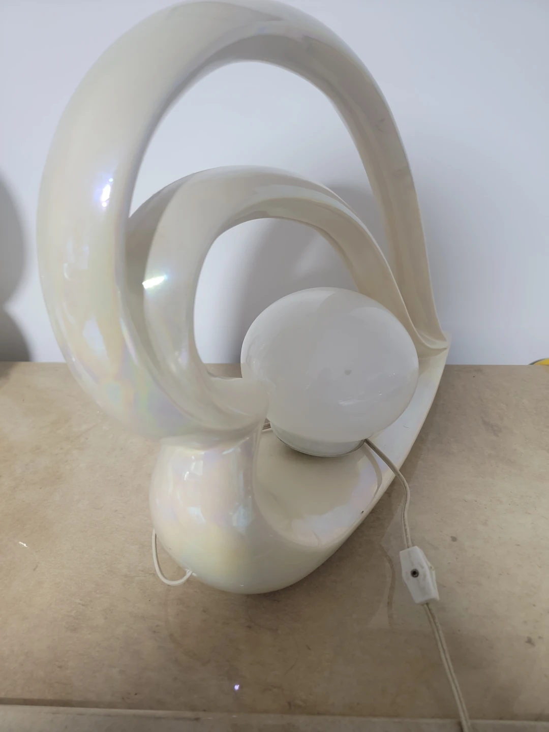 Sculptural Ceramic Table Lamp - Iridescent Finish - photo 2