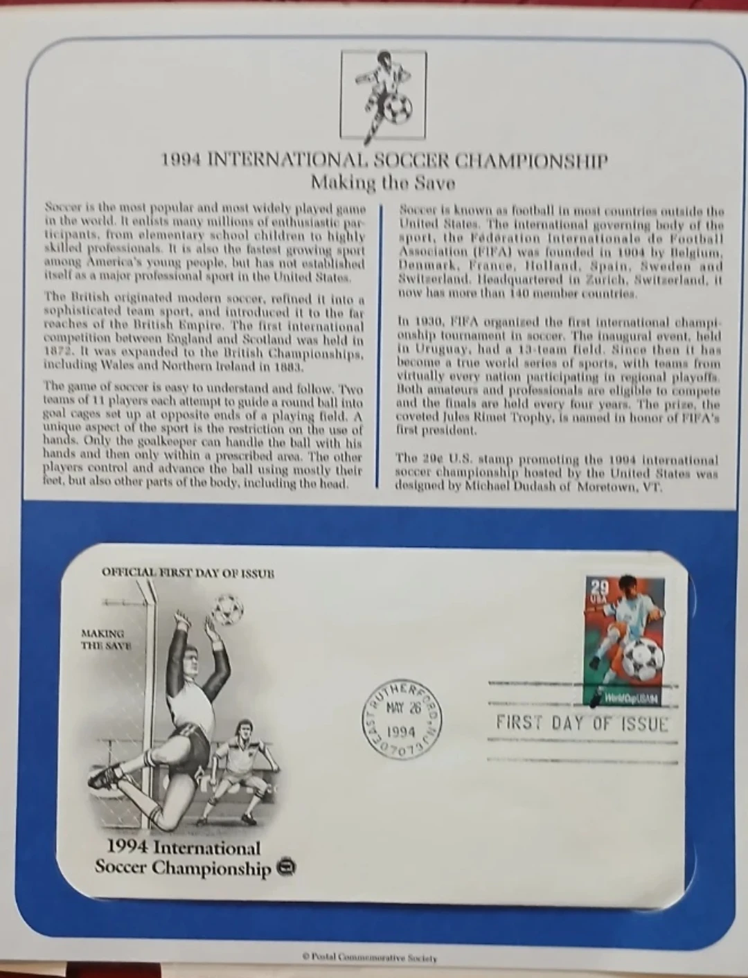 POSTAL COMMEMORATIVE SOCIETY 1ST DAY COVER