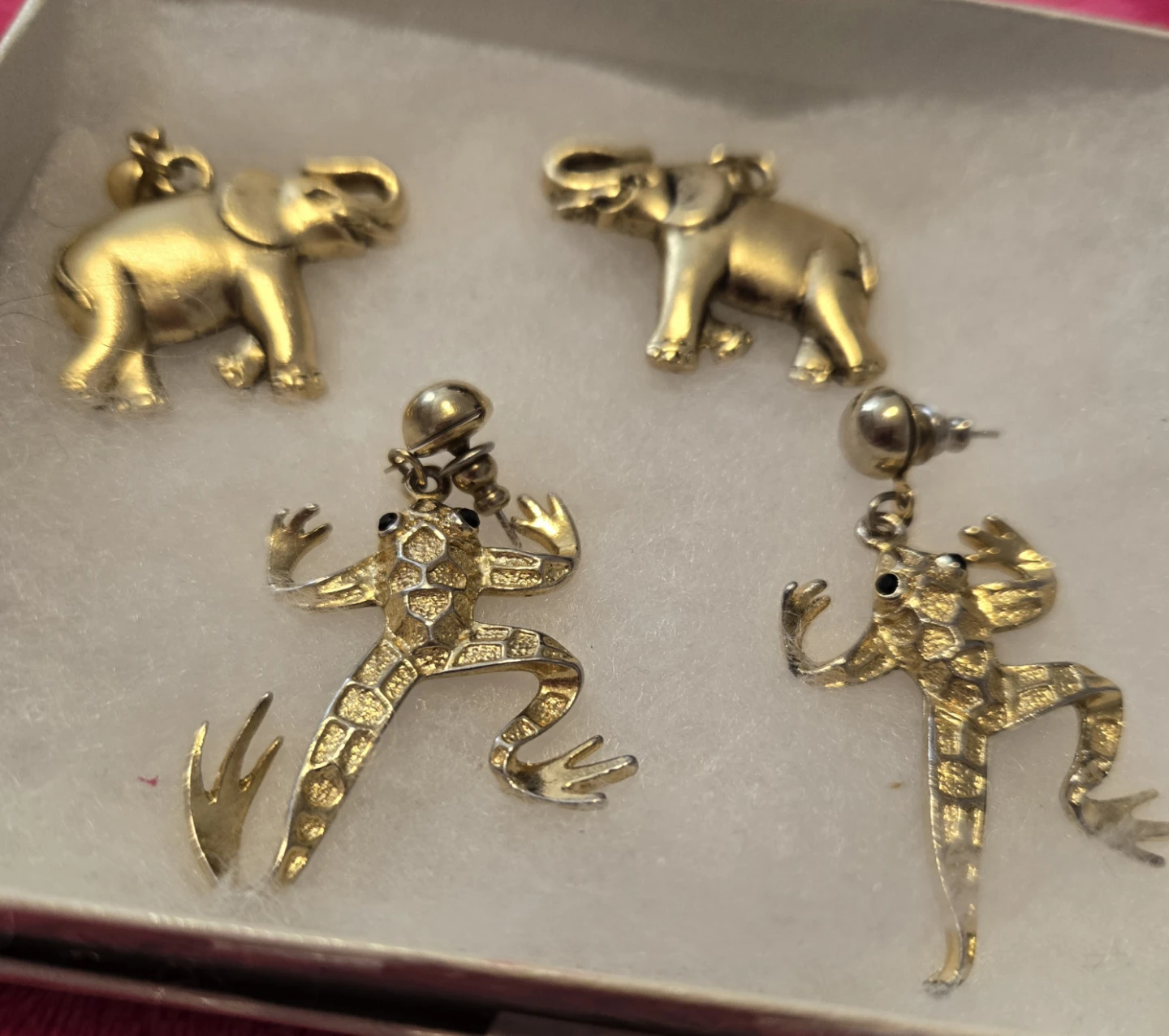 Animal Earrings - Frog & Elephant