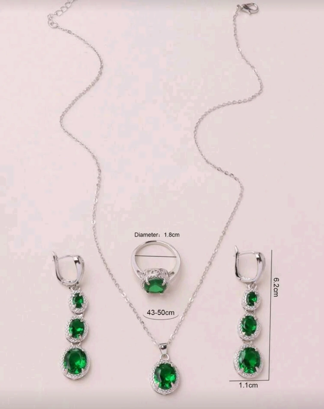 Green Gemstone Jewellery Set - photo 2