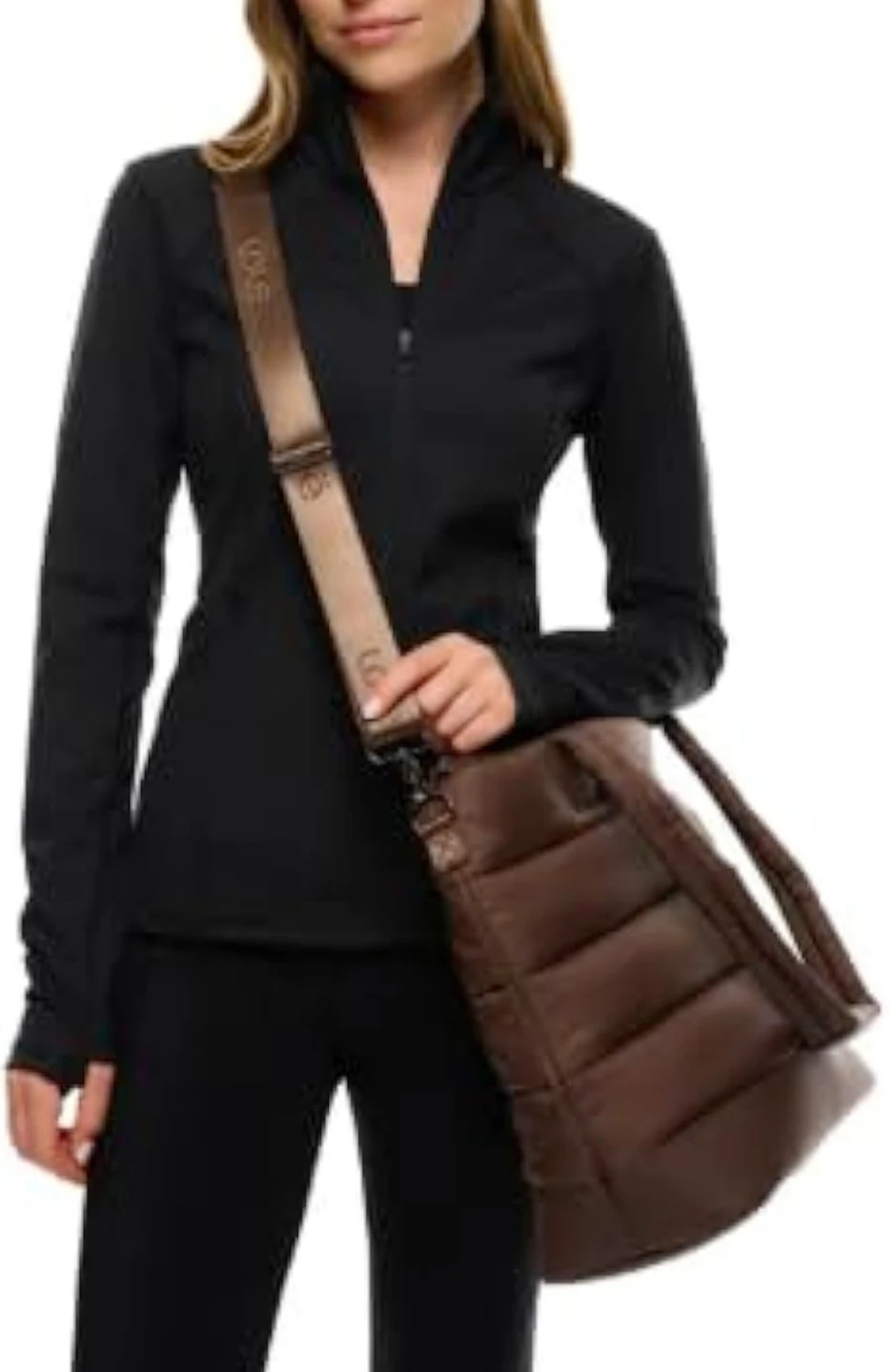 LOLE Brown Puffer Tote Bag