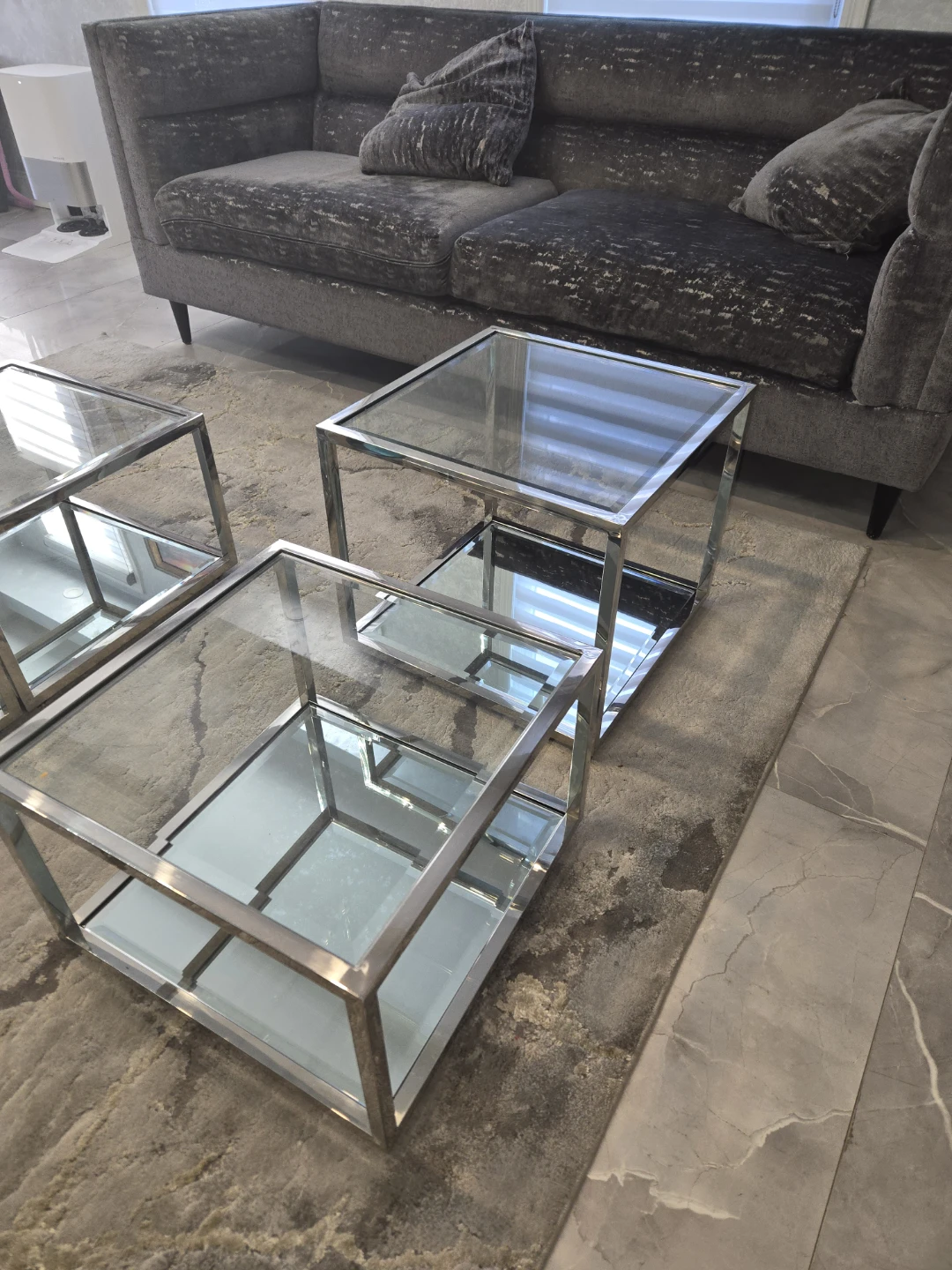 Glass Top Coffee Tables set of 4 - photo 2