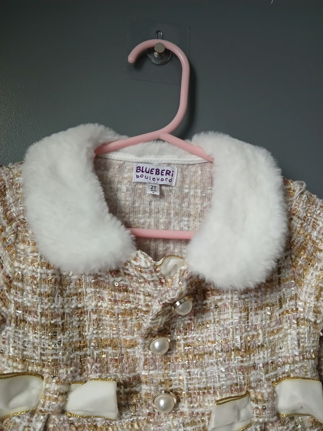 BLUEBERI boulevard Girls Tweed Coat - Size 2T - photo 2