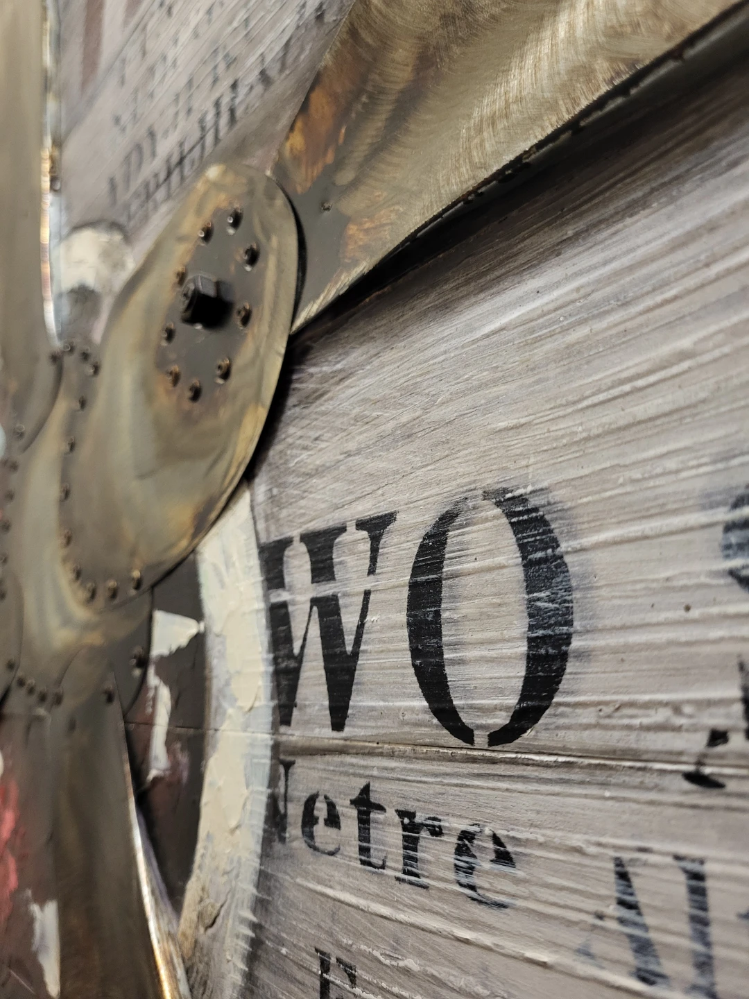 Wall Art Propeller Metal Wood Look