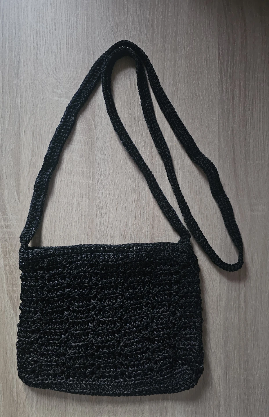 Black Crocheted Shoulder Bag