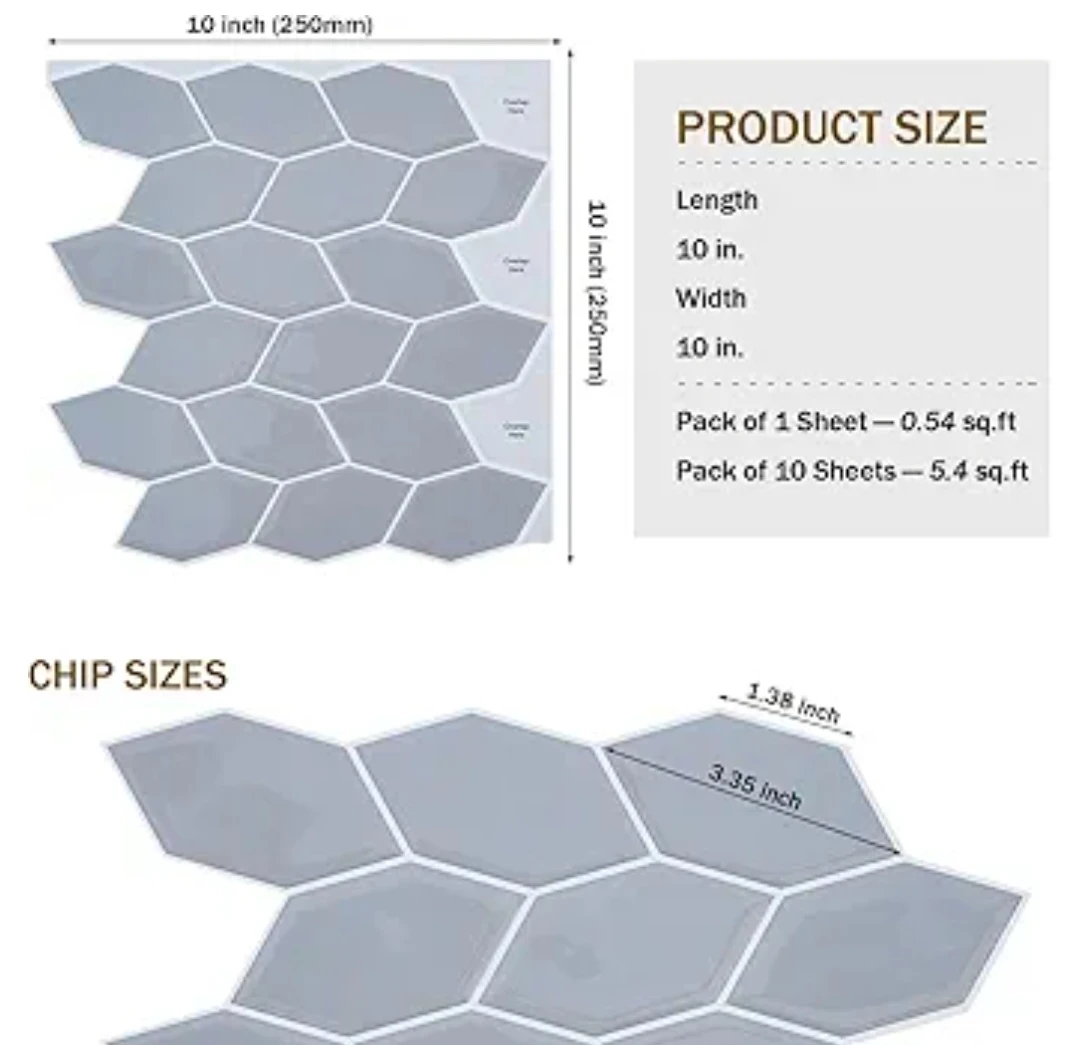 10pcs HOMEART Peel & Stick Tiles - 10" x 10" - photo 2