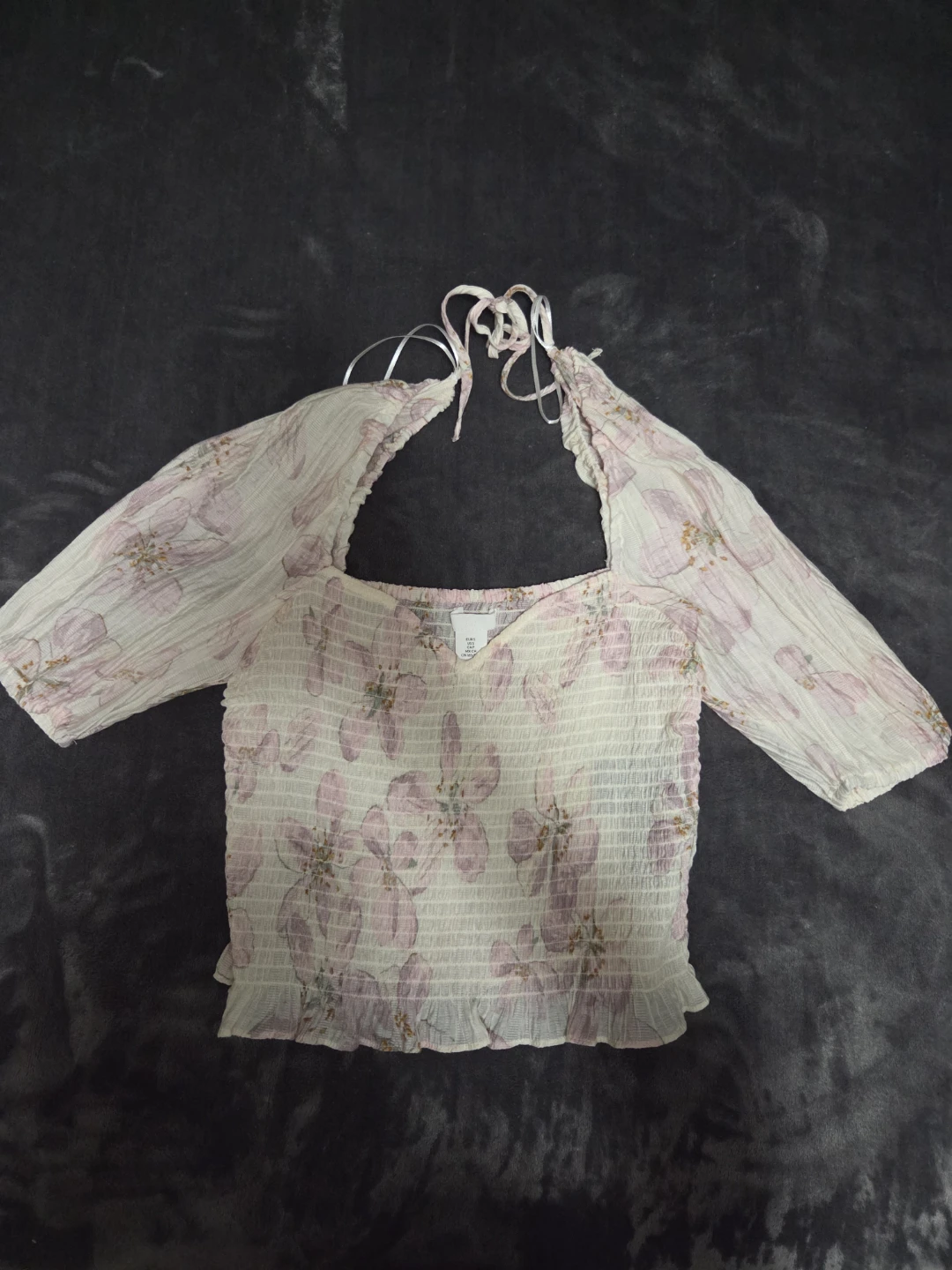 Smocked Floral Puff Sleeve Top