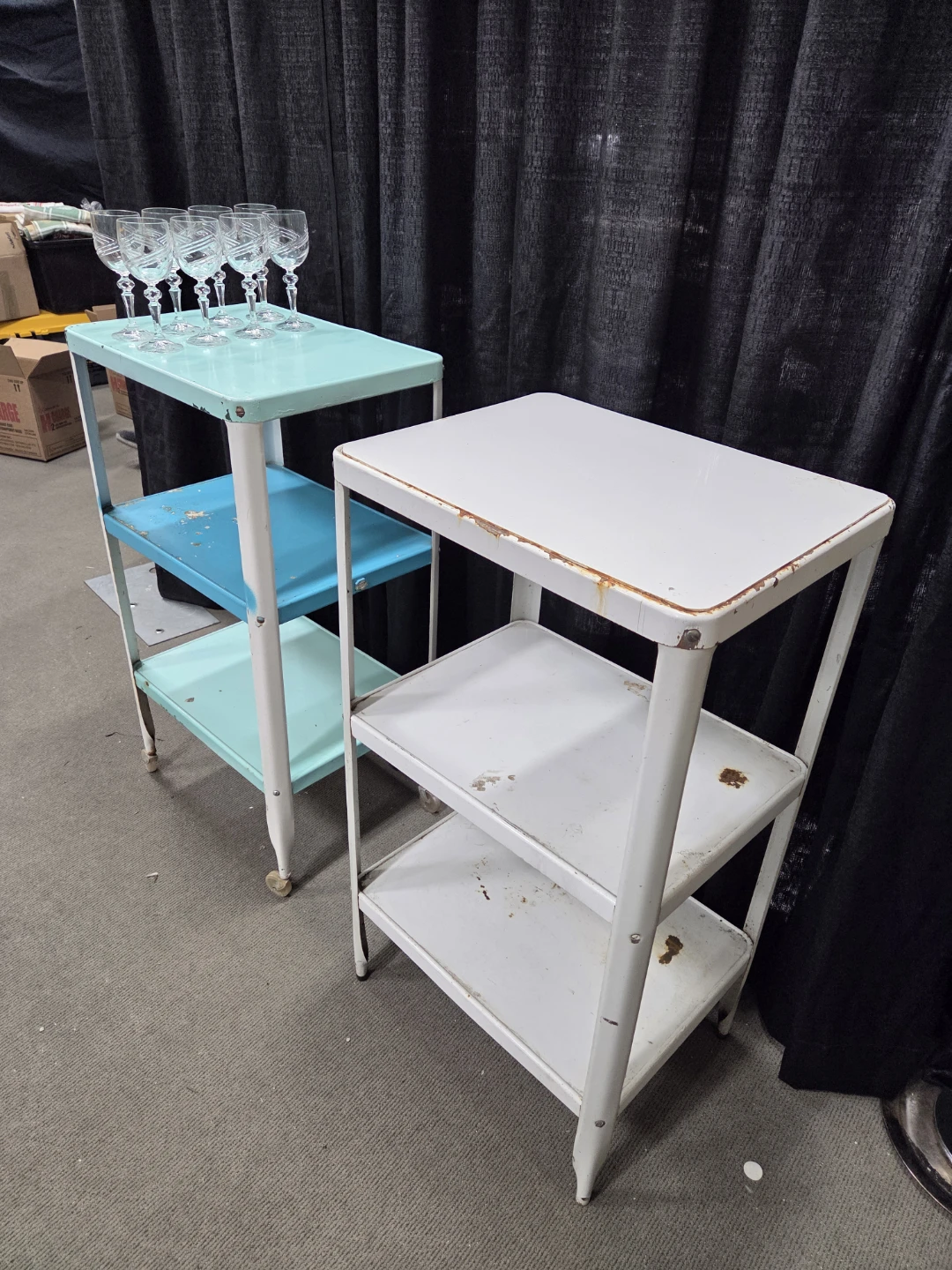 Vintage Metal Tiered Serving Cart - photo 2