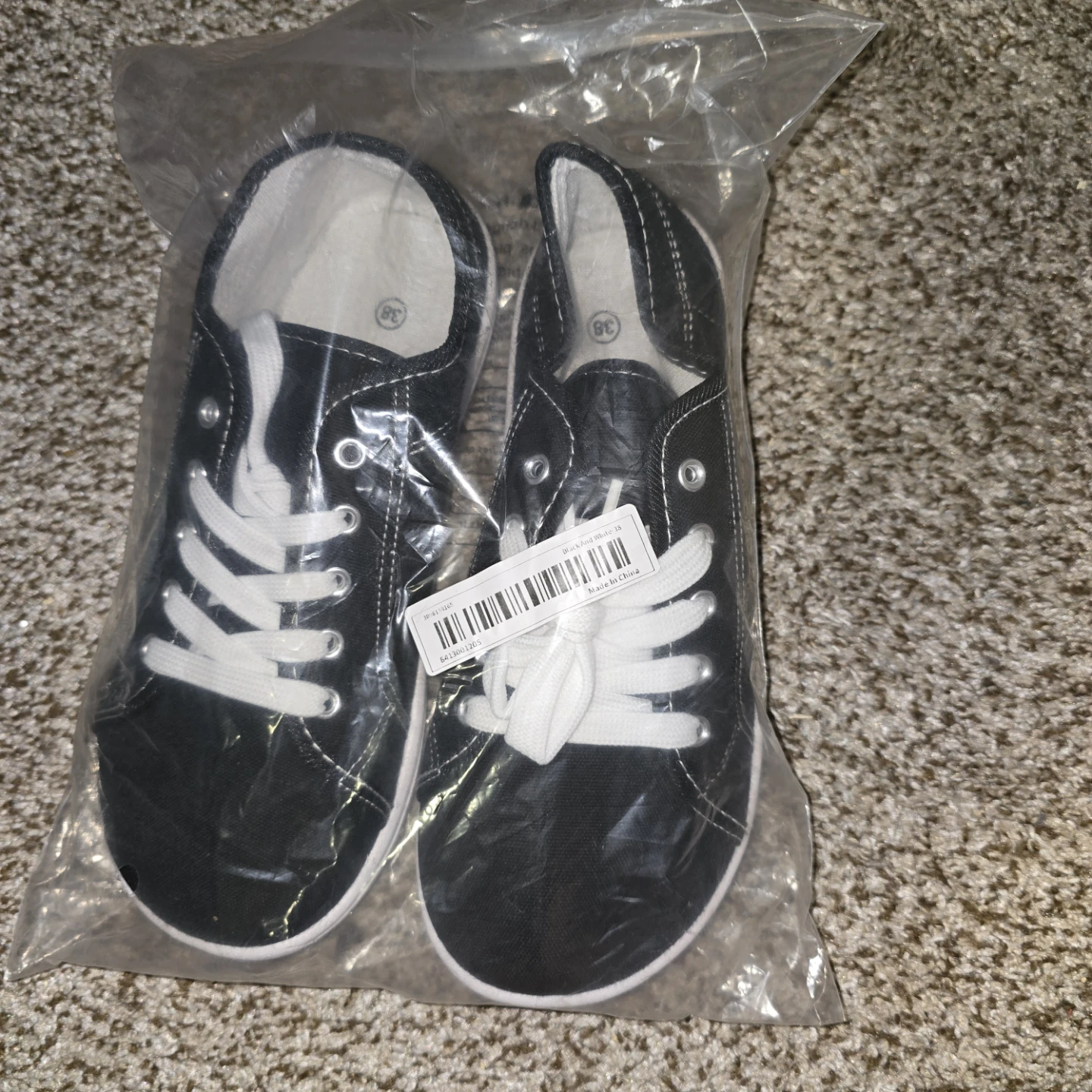 Black Canvas Sneakers - Size 38 (US 7)