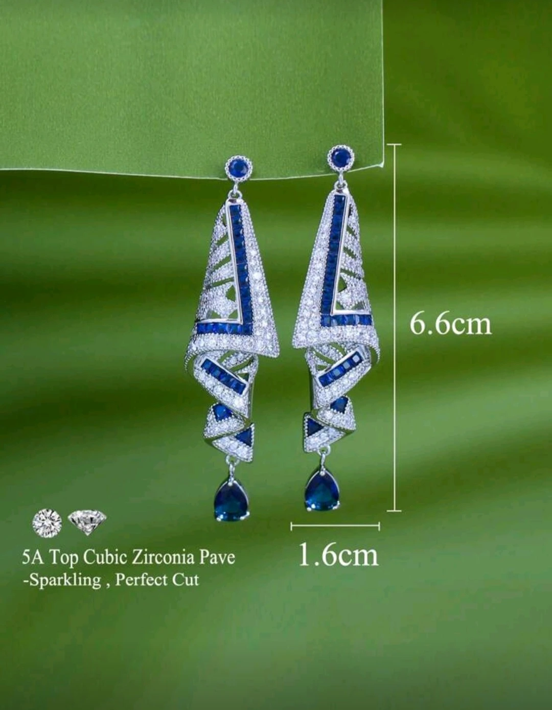 French High Quality Cubic Zirconia Dangle Earrings - photo 5