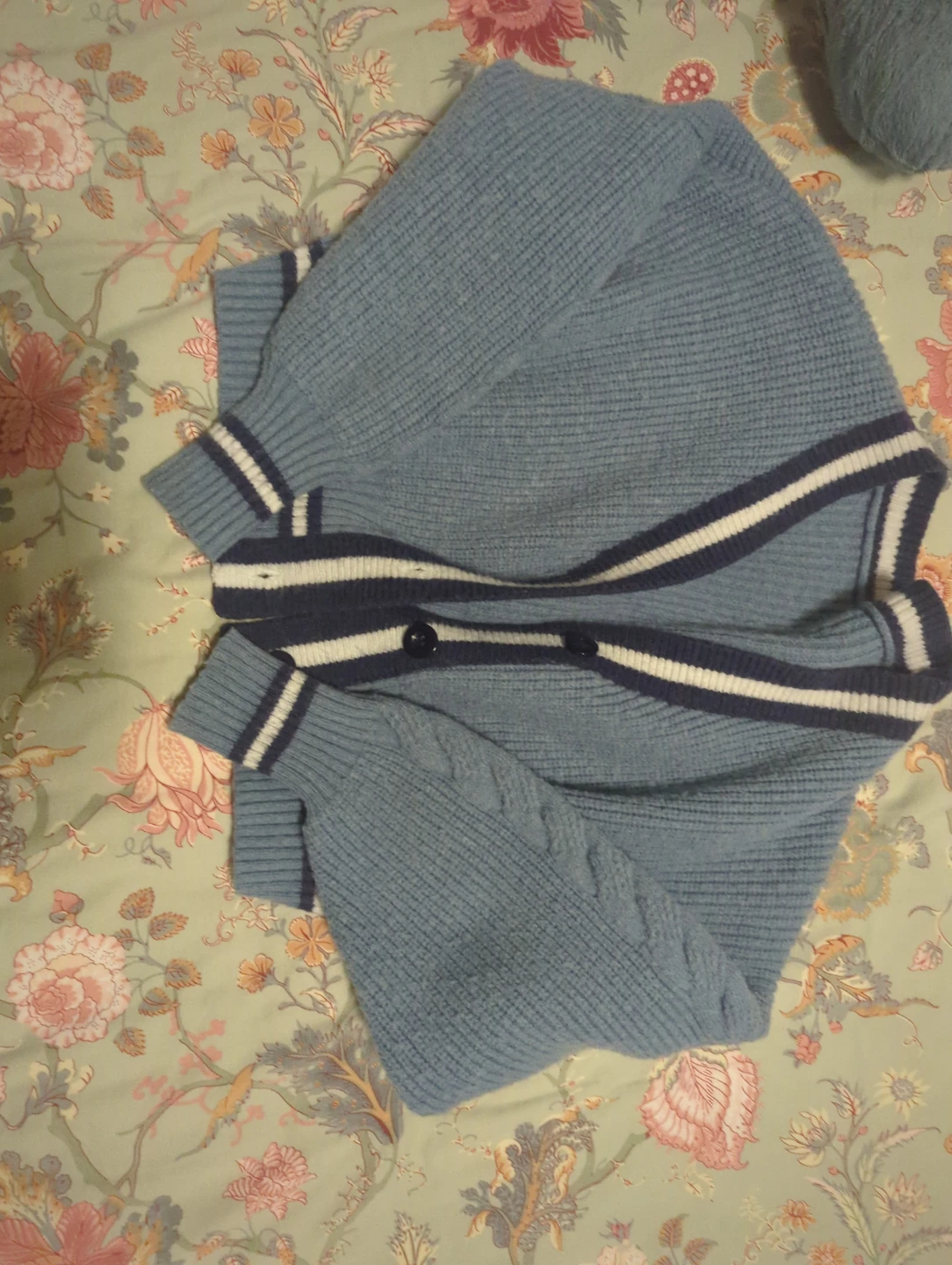 Blue School girl cardigan