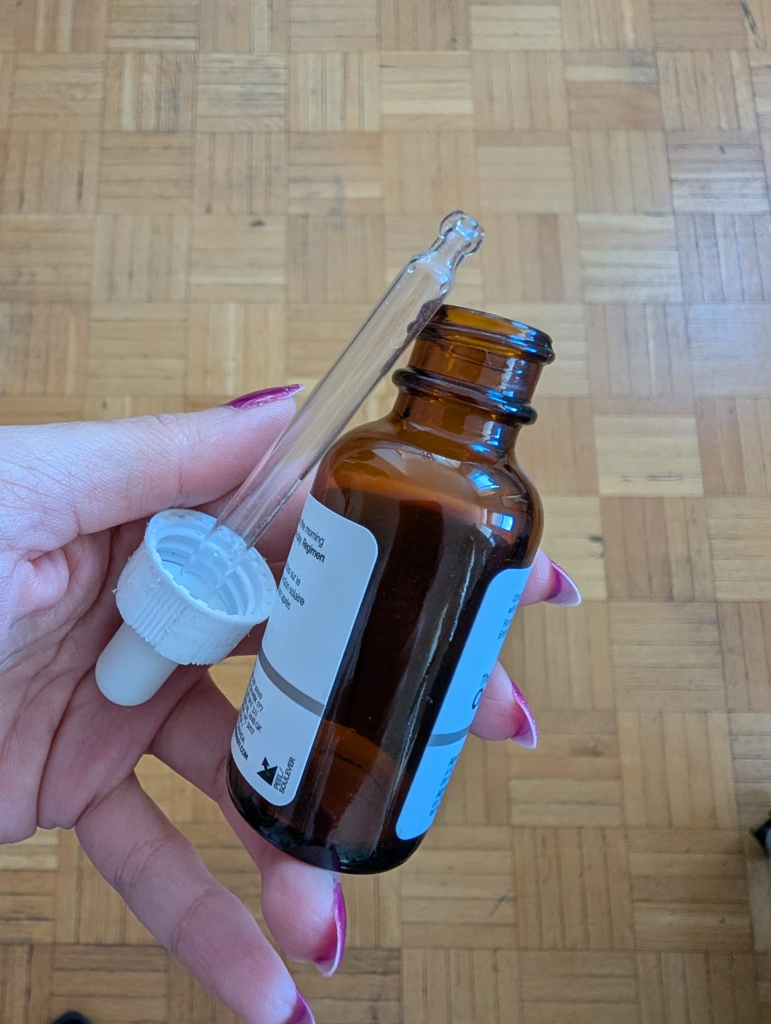 Empty amber colored bottle with dropper - photo 2