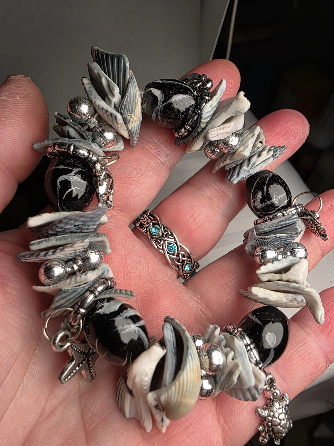 Seashell and Bead Bracelet with Charms - photo 2