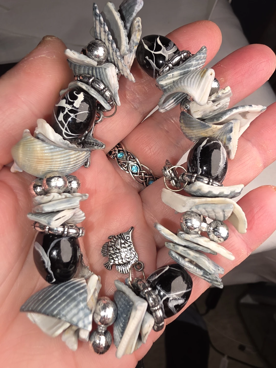 Seashell and Bead Bracelet with Charms - photo 4