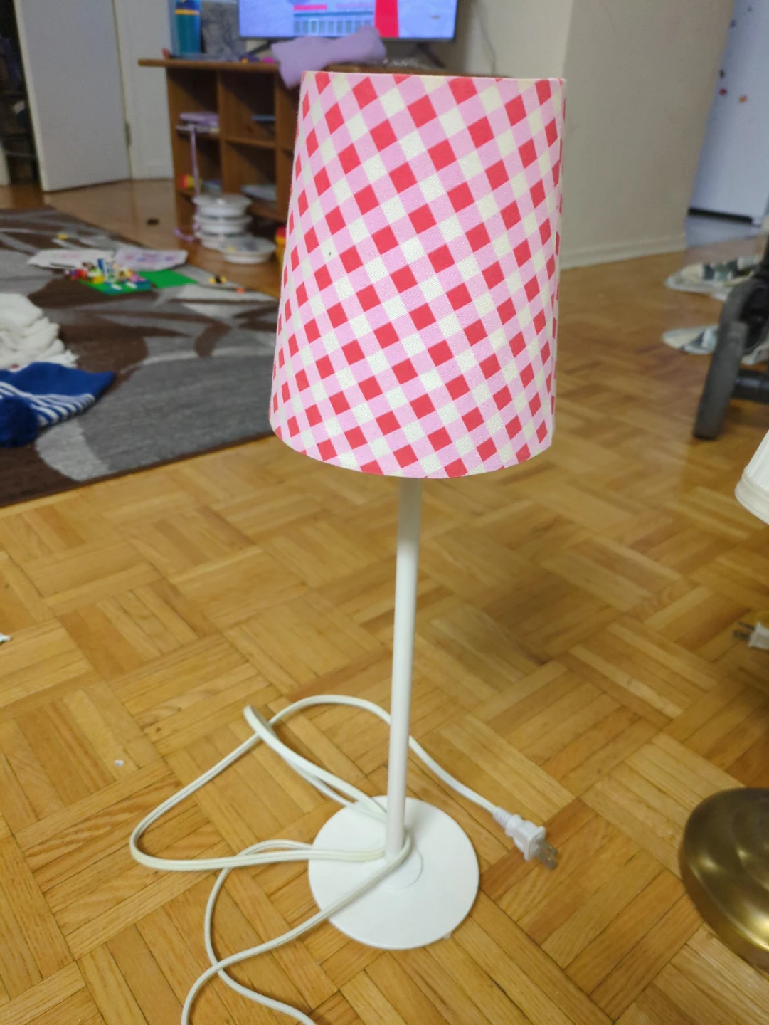 Cute Pink Gingham Table Lamp