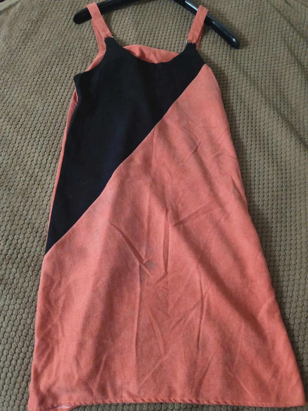 Coral & Black Sleeveless Dress