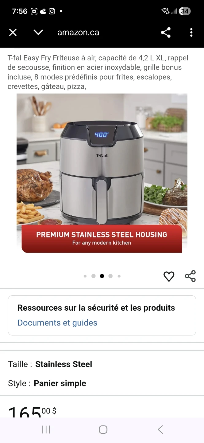 T-fal Easy Fry XL Air Fryer - Stainless Steel - photo 4