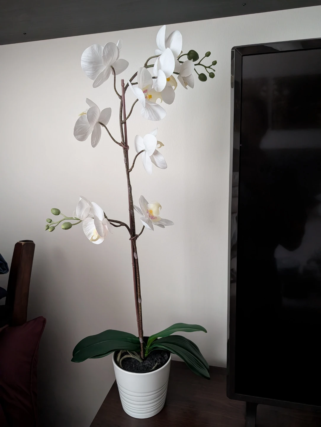 IKEA MUSKOT Plant Pot with Artificial Orchid
