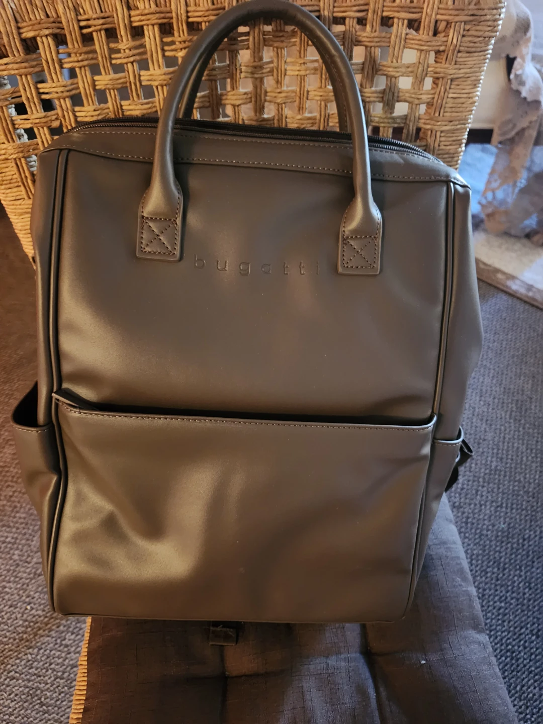 Bugatti Leather Brown Convertible Backpack/Tote