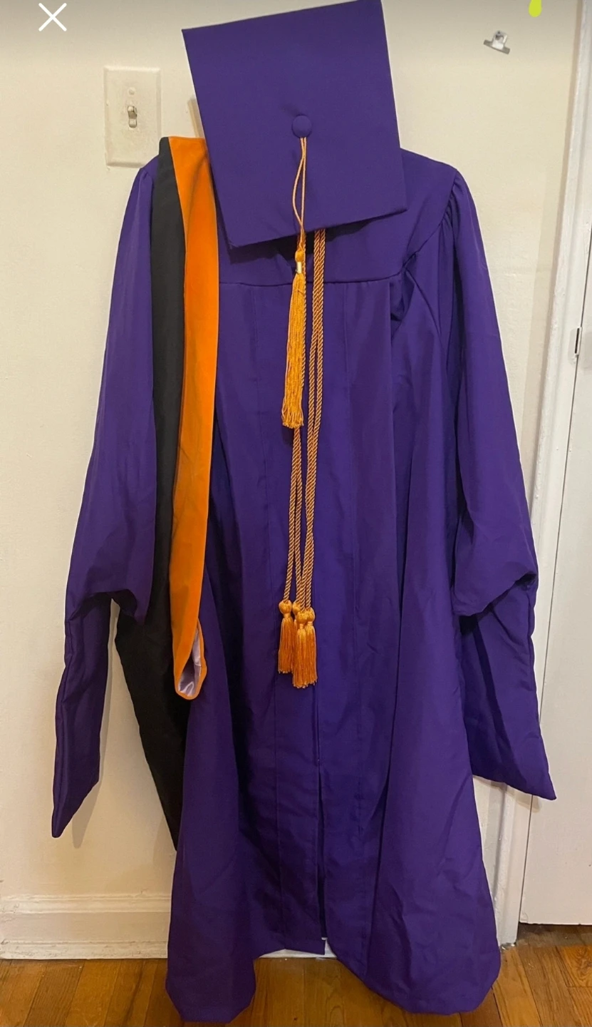 Purple Graduation Gown with Cap & Tassel