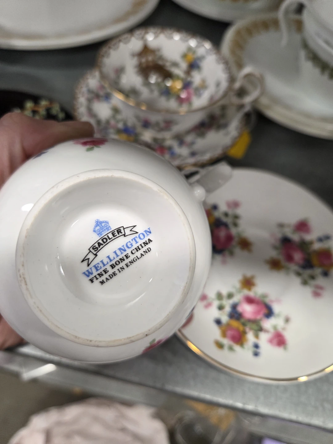 3 tea cup and saucer collection. Ainsley Pagoda and Sadler - photo 5
