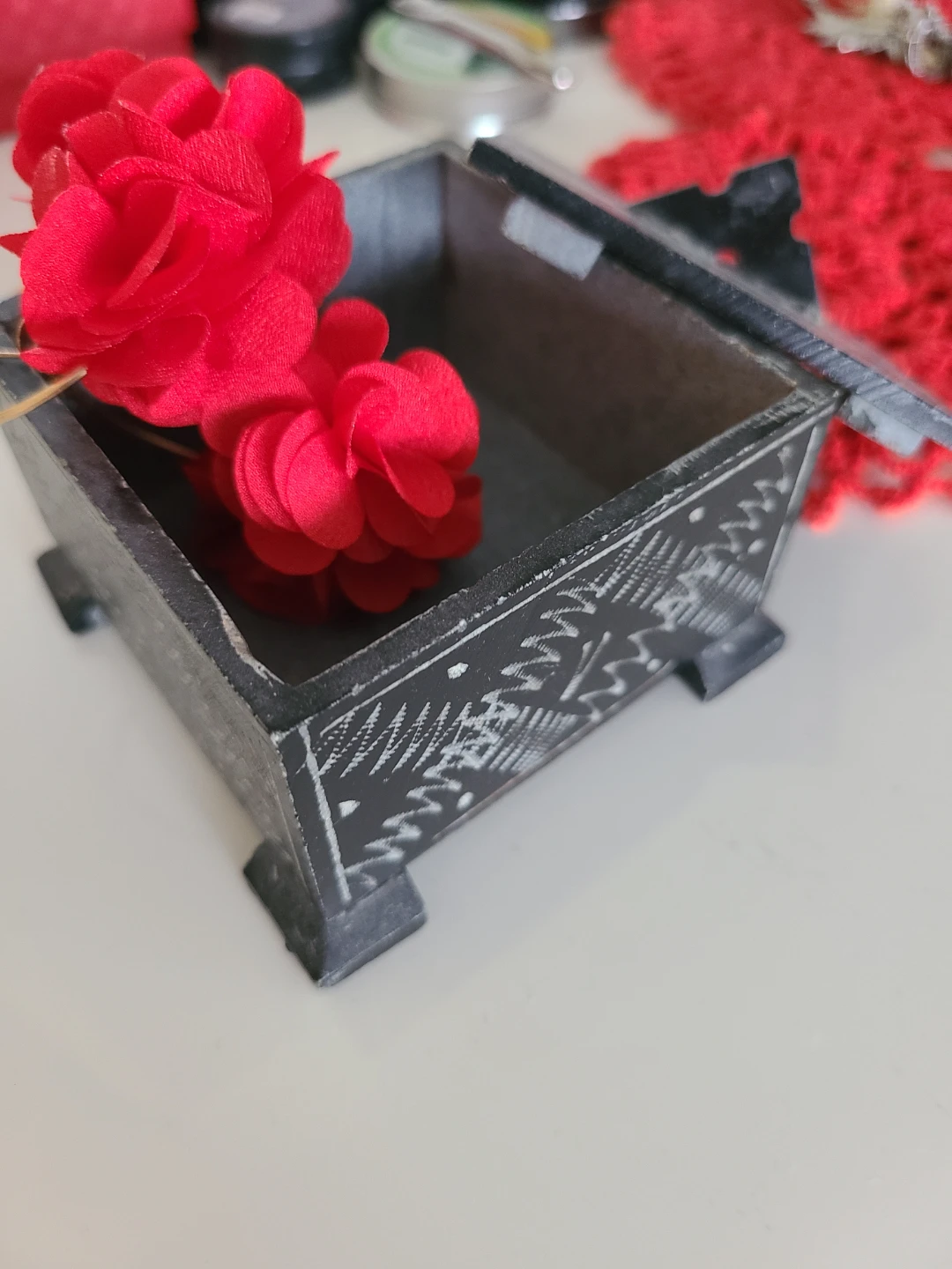 Persian Black stone handmade Box with Lid - photo 2