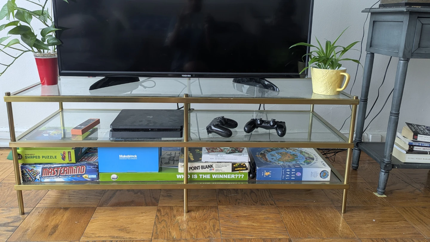 Gold & Glass TV Stand - photo 3