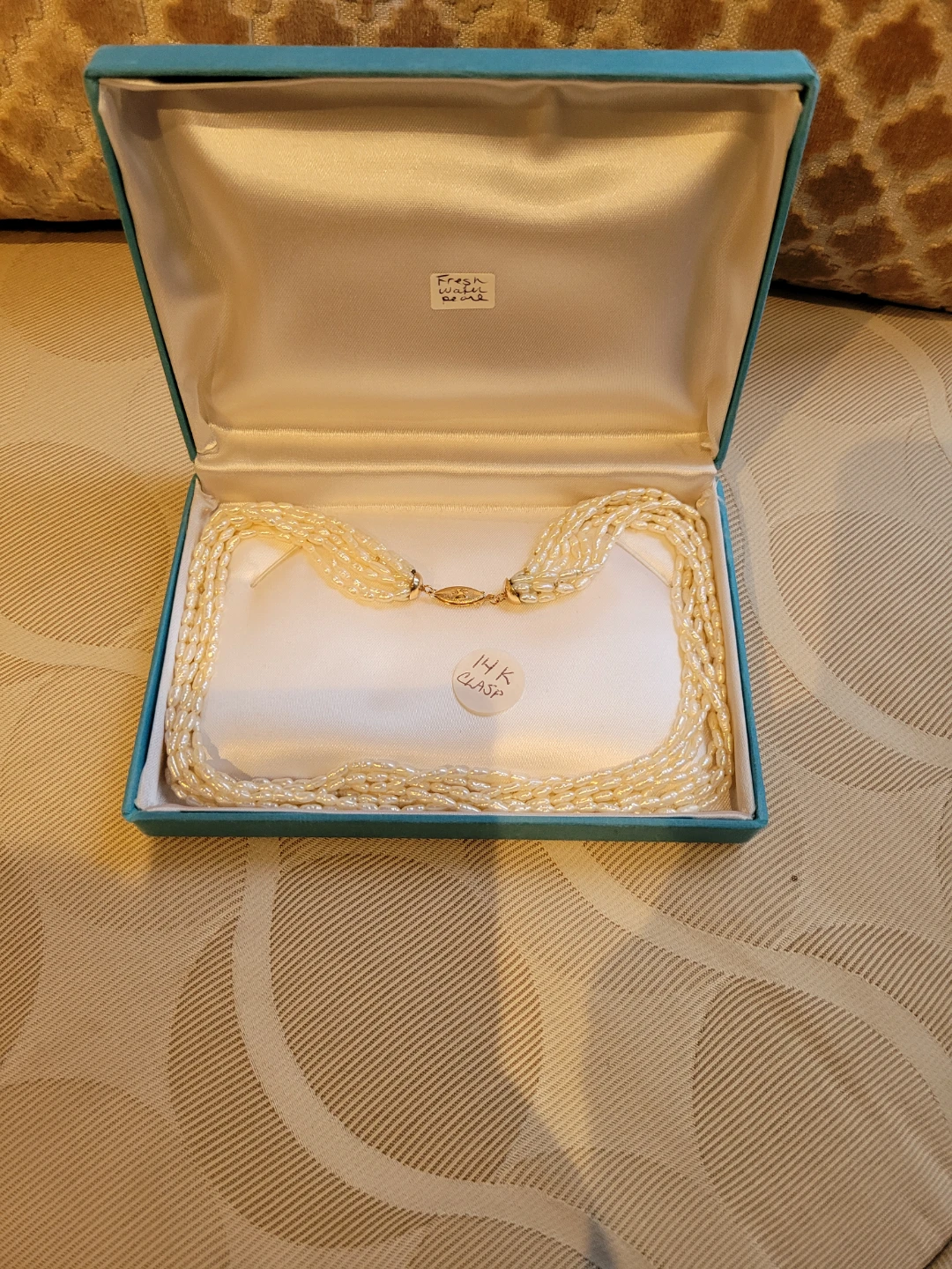 Vtg. Birks Freshwater Pearl Necklace w/ 14K Clasp