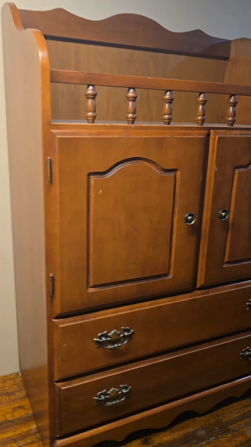 Wooden Armoire with Drawers/ Baby changing table