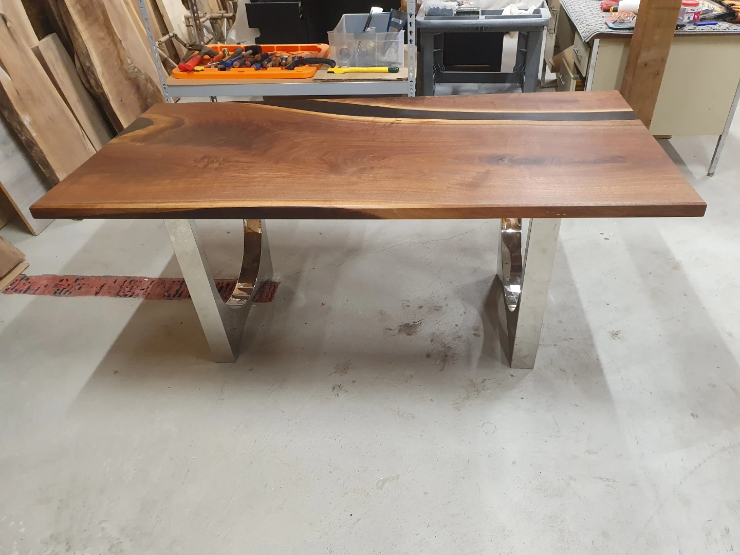 Black Walnut Dining Table with Black Epoxy River - photo 2