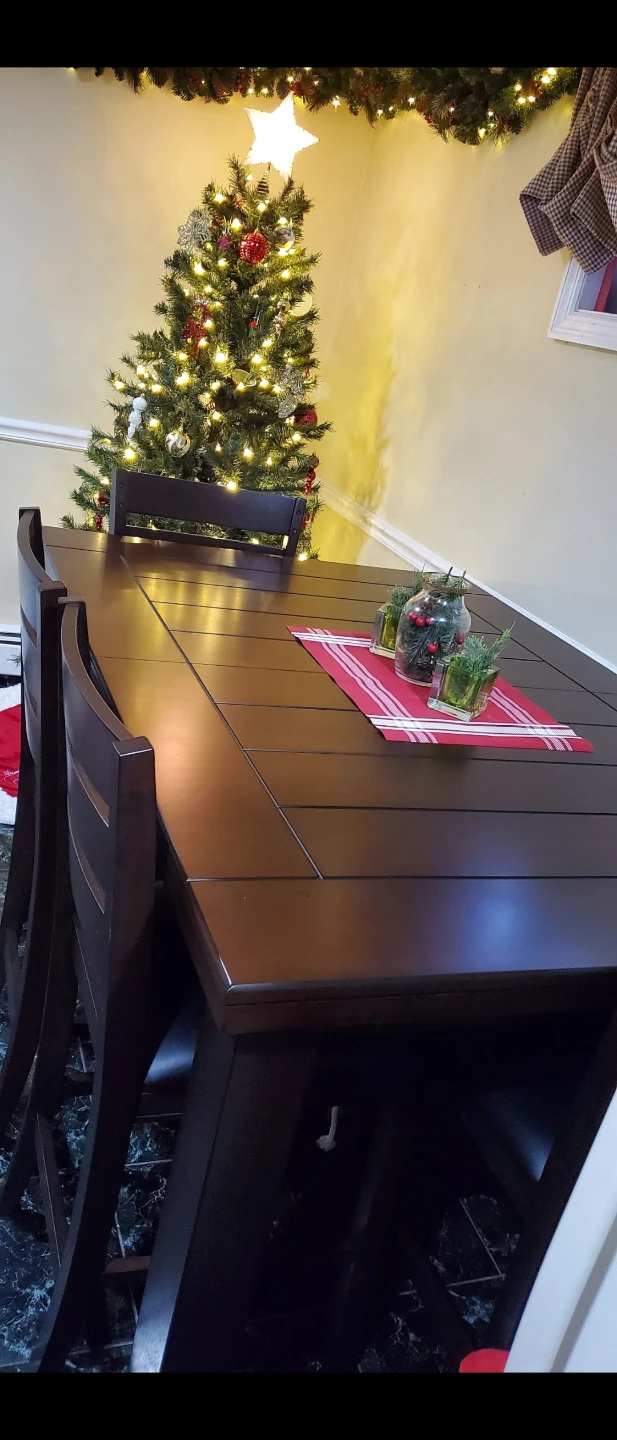 Dining Table with Chairs - Brown