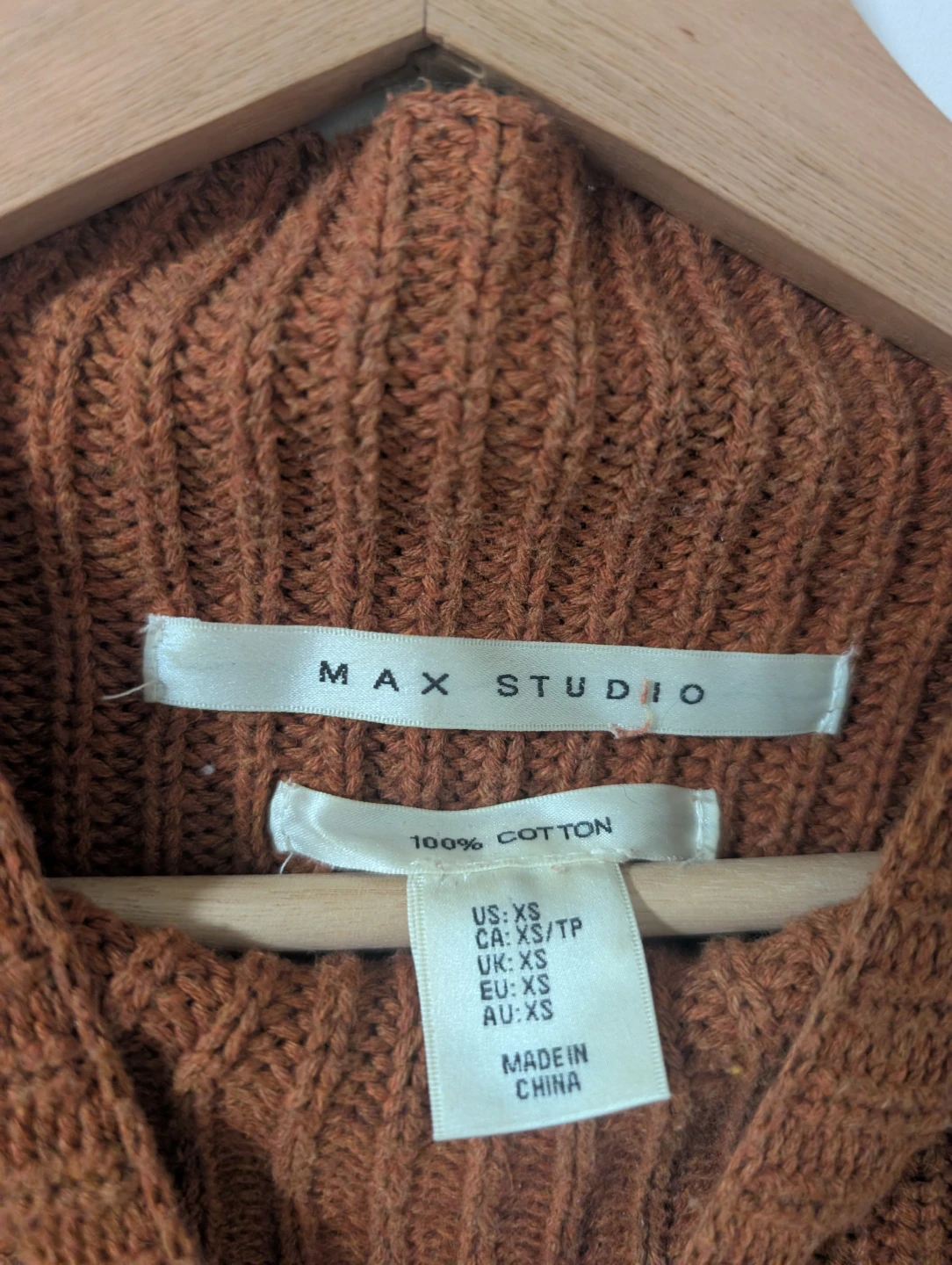 Max Studio XS Rust Cotton Sweater - - fits medium - photo 2