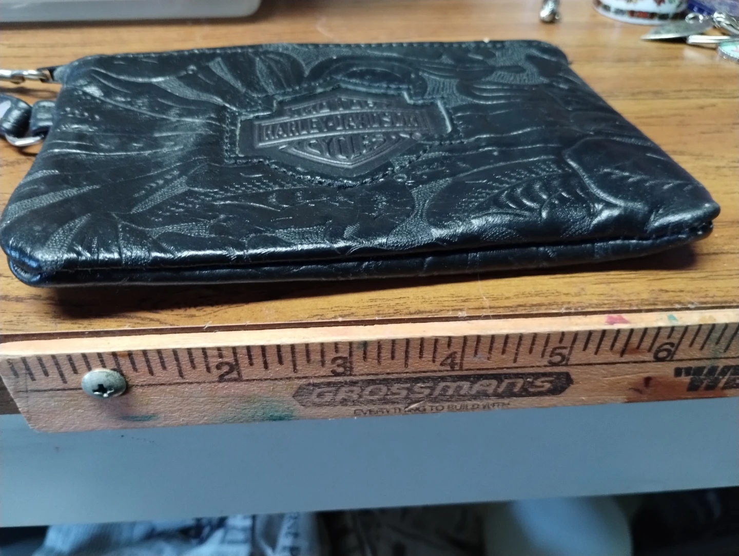 Harley-Davidson Black Leather Embossed Clutch/Pouch - photo 2