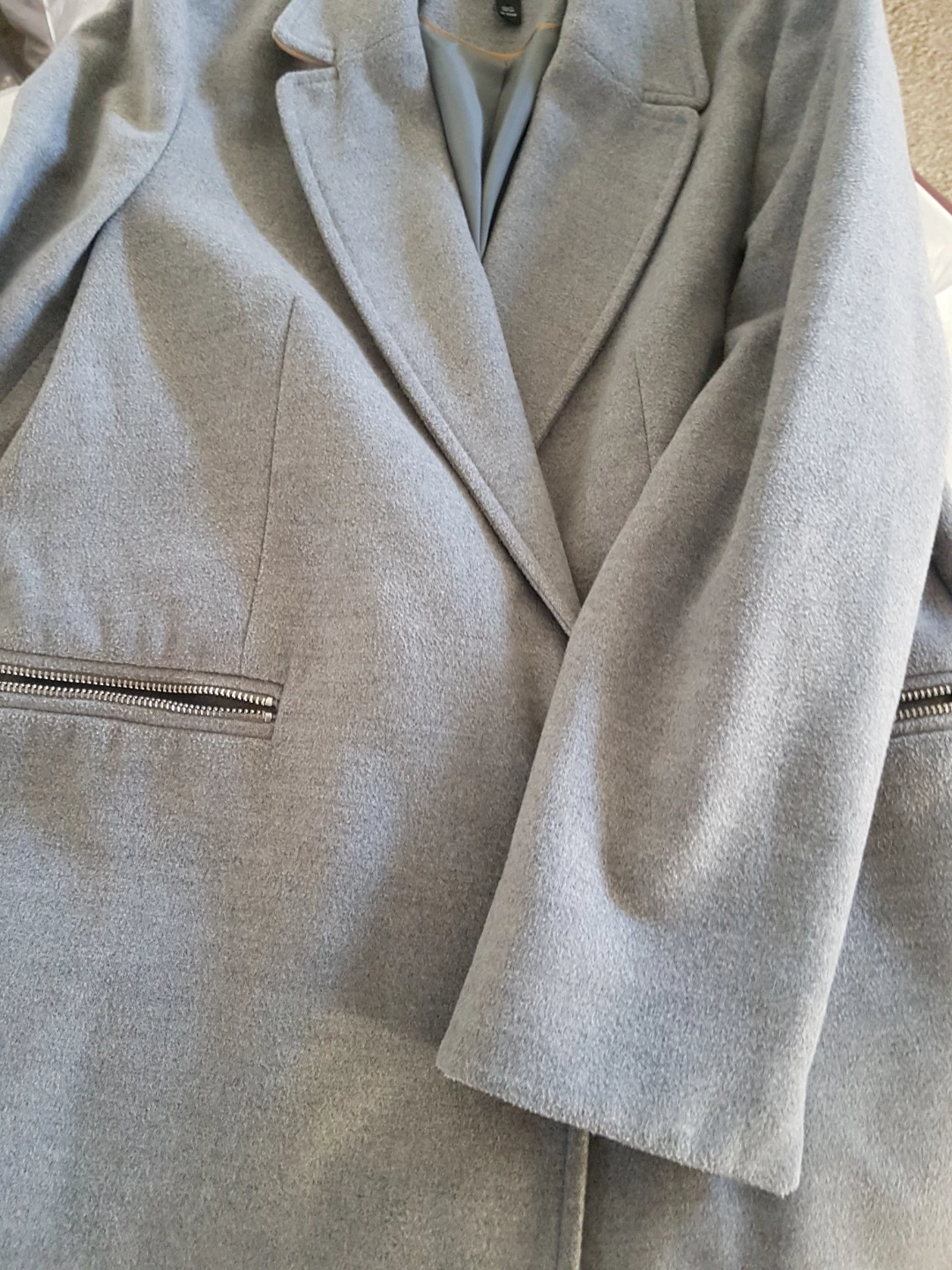 TOPSHOP Grey Wool Blend Blazer Coat Size US 4 - photo 5
