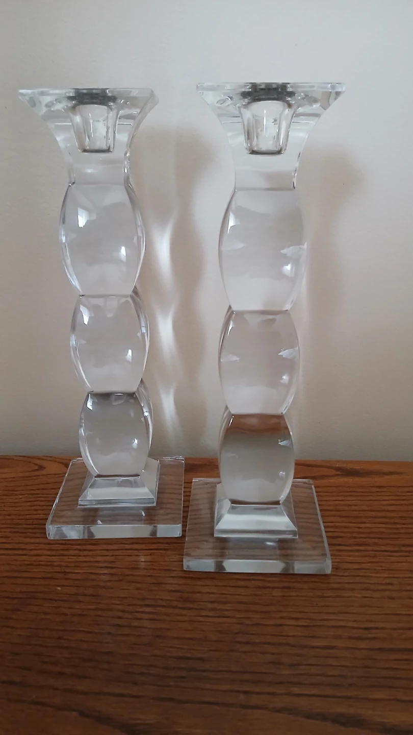 Two vintage crystal candle holders for $25.00