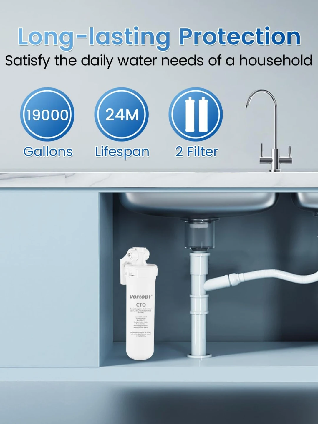 Vortopt Q9 Under Sink Water Filter System - New in Box! - photo 4