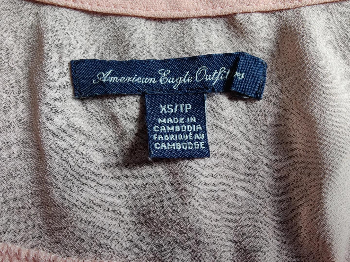 Women's American Eagle Peach Long Sleeve Shirt Size XS - photo 3
