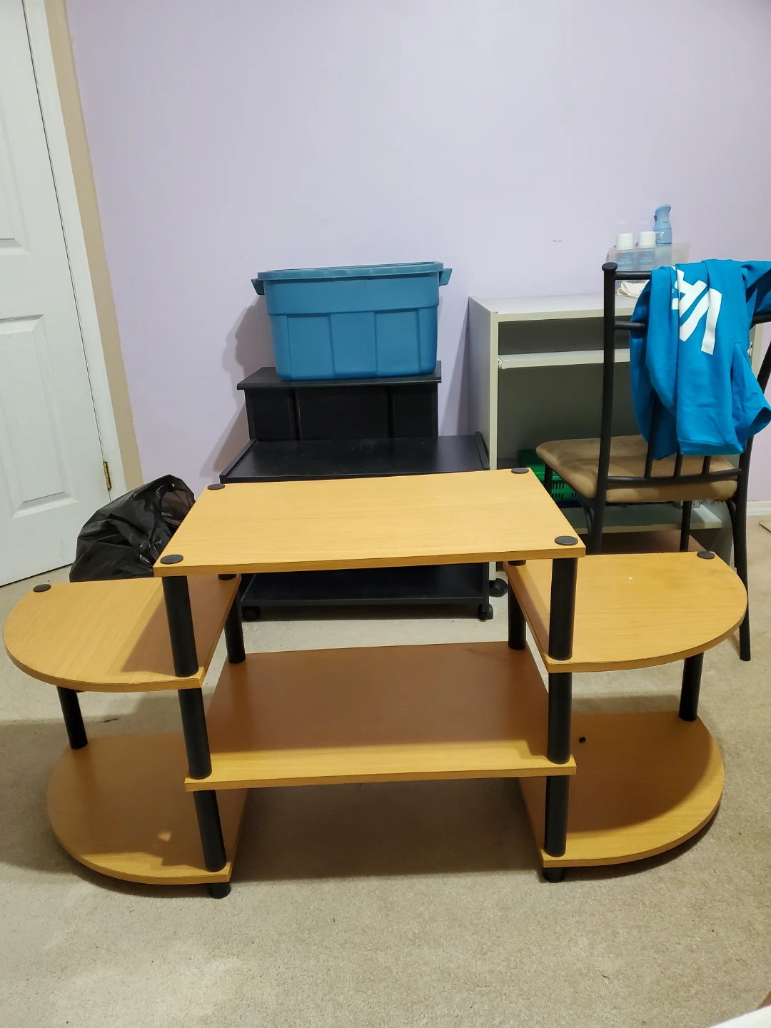 Wooden Coffee Table with Shelves