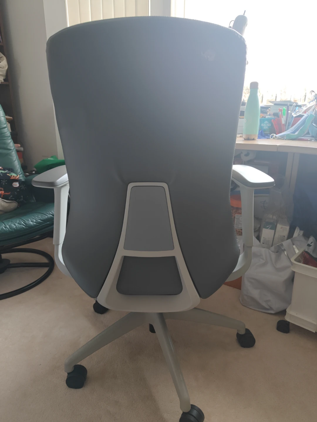 Office Steelcase Chair - Grey Leather - photo 2