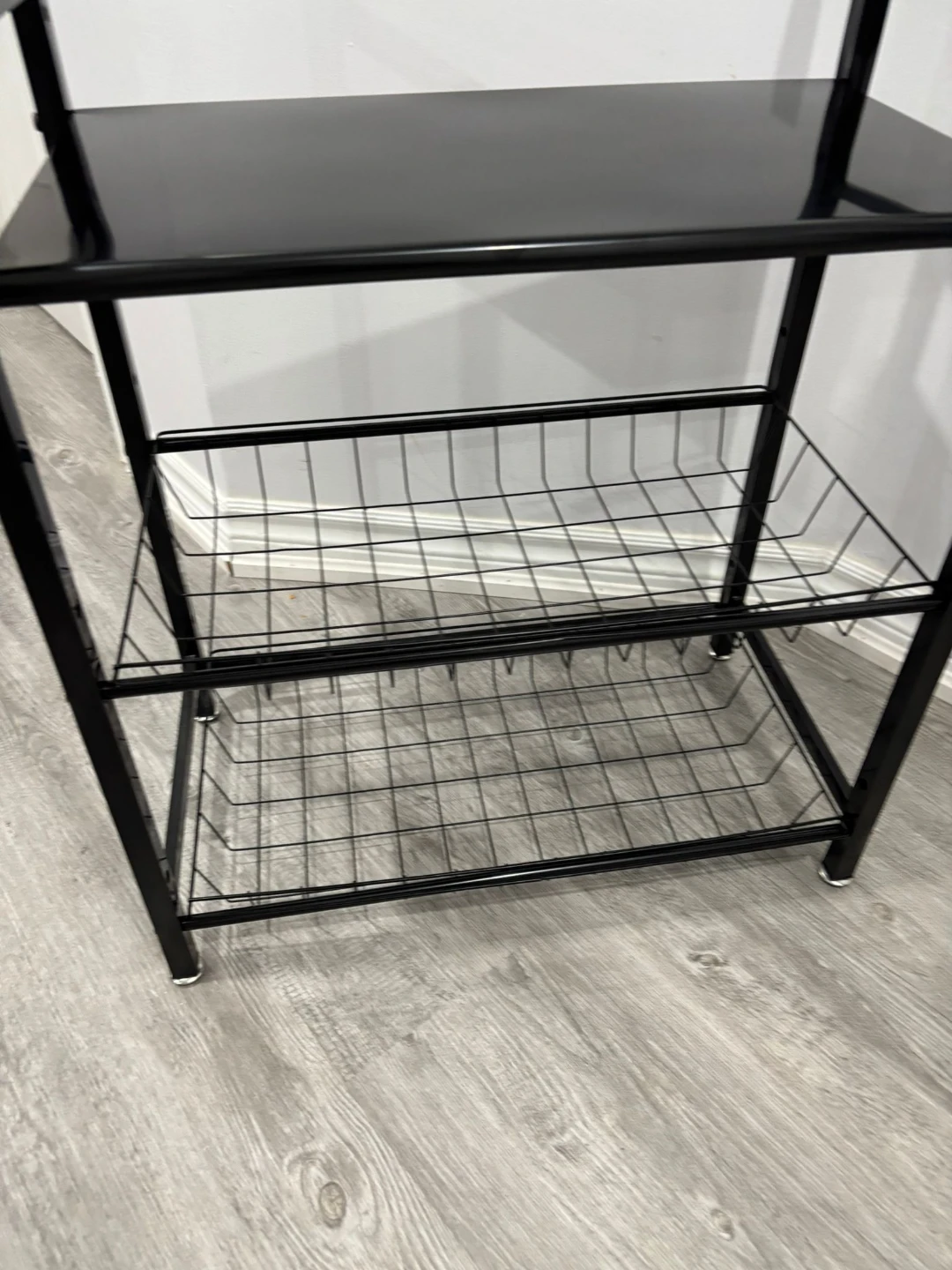 Black 3-Tier Rolling Kitchen Cart - photo 3