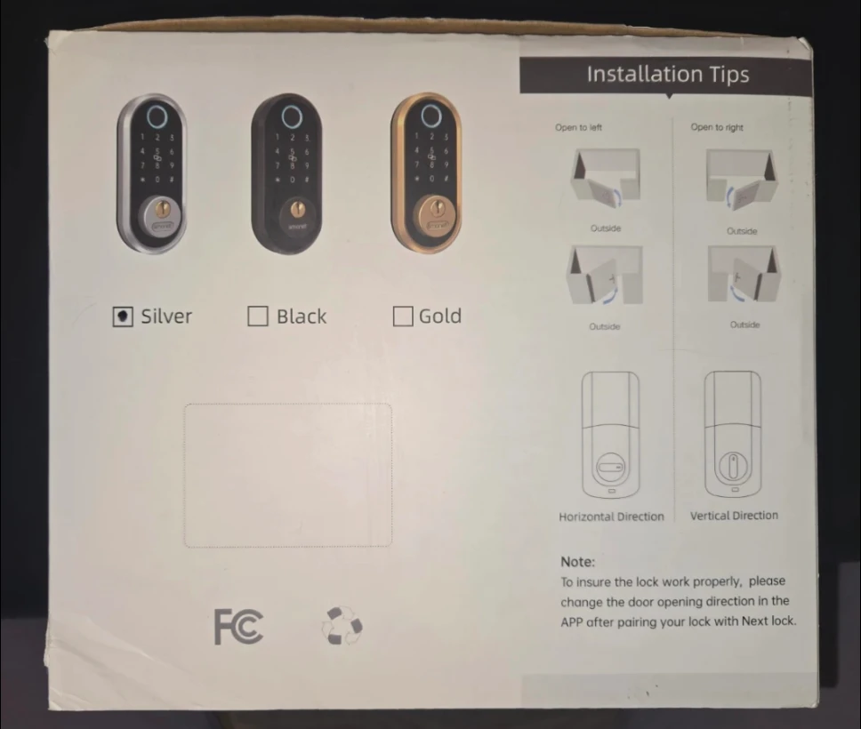 Smonet Smart Lock with Fingerprint & IC Fobs - New in Box - photo 2