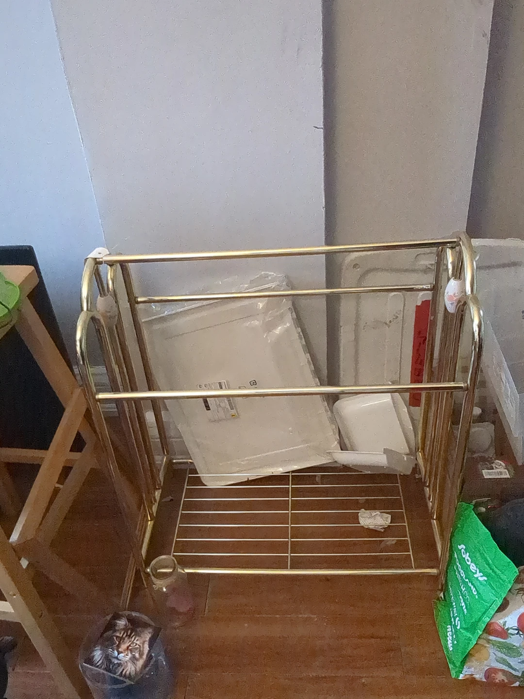 Free brass fabric/blanket rack