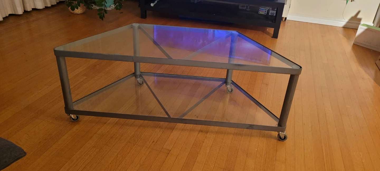 Glass Coffee Table with Wheels