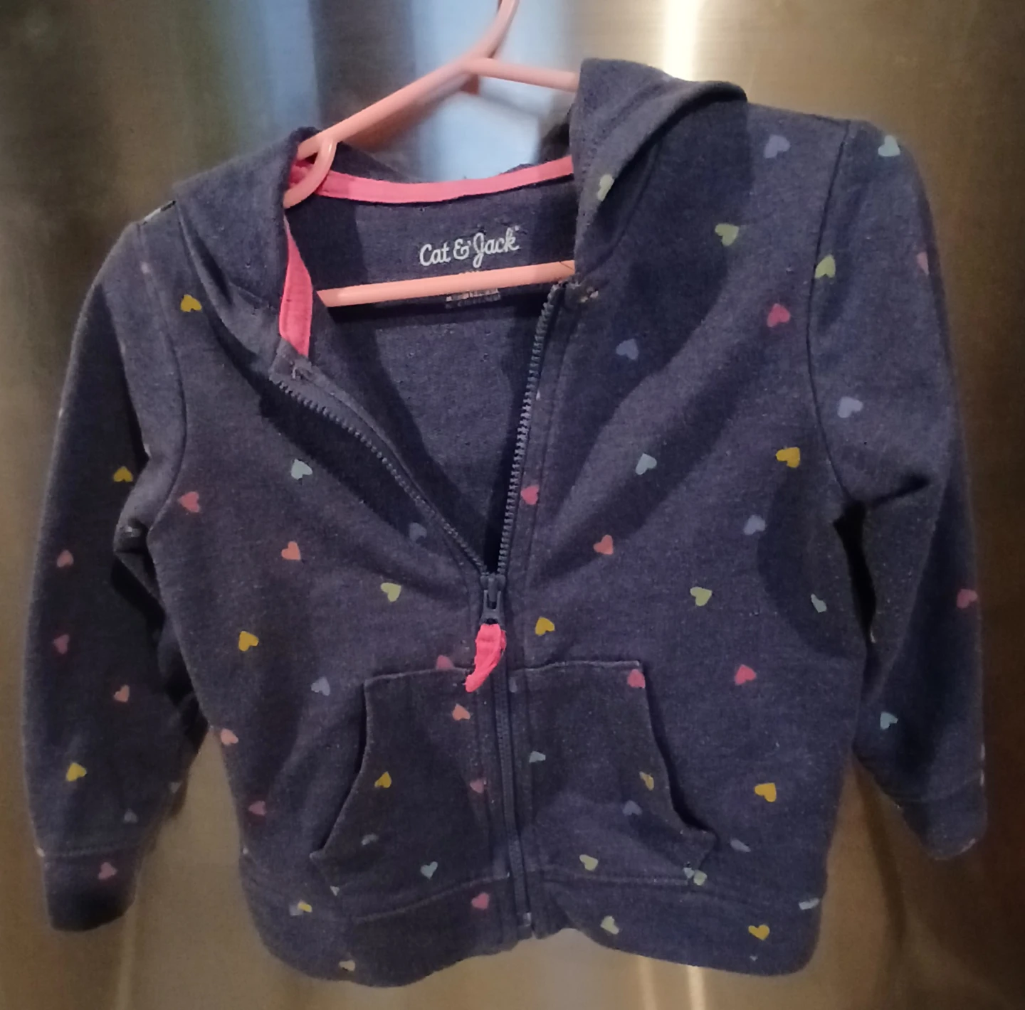 Cat & Jack Heart Print Hoodie - Size 2T